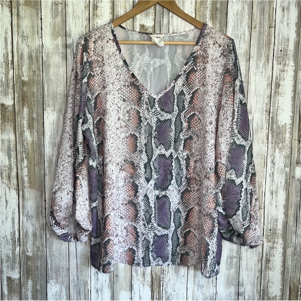 Bibi Snake Skin Combo Blouse - Picture 2 of 5